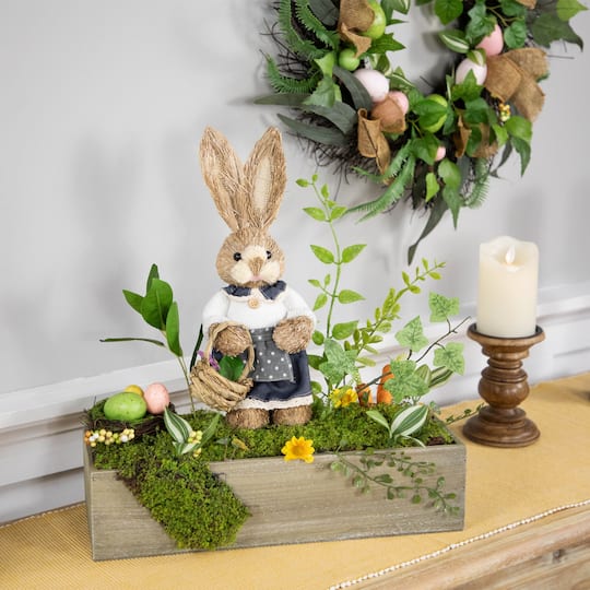 17.25" Boxed Garden Arrangement with Bunny Easter Decoration